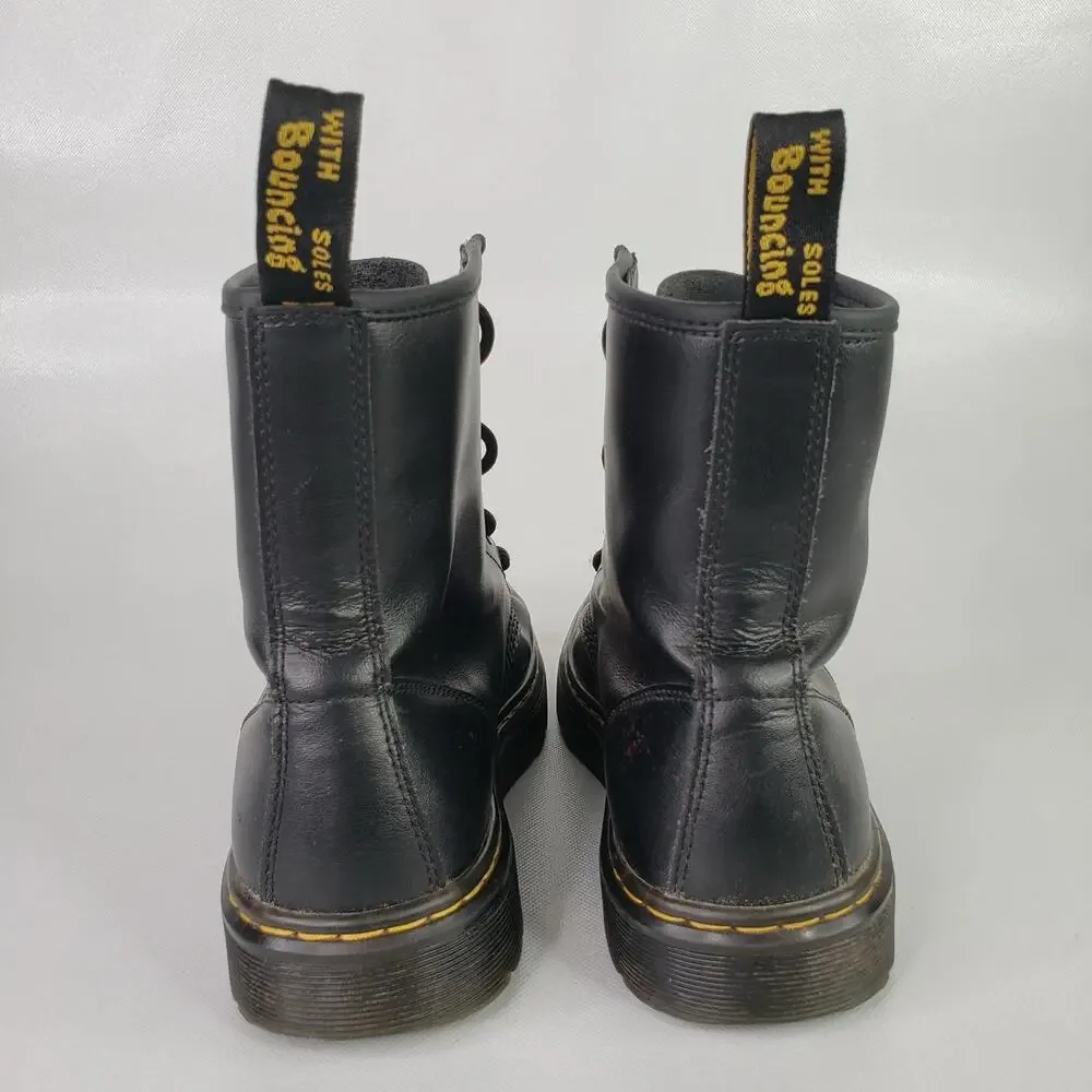 Dr. Martens Dc Black Patent Leather Combat Utility Boots Women’s 9 Lace Up Eye